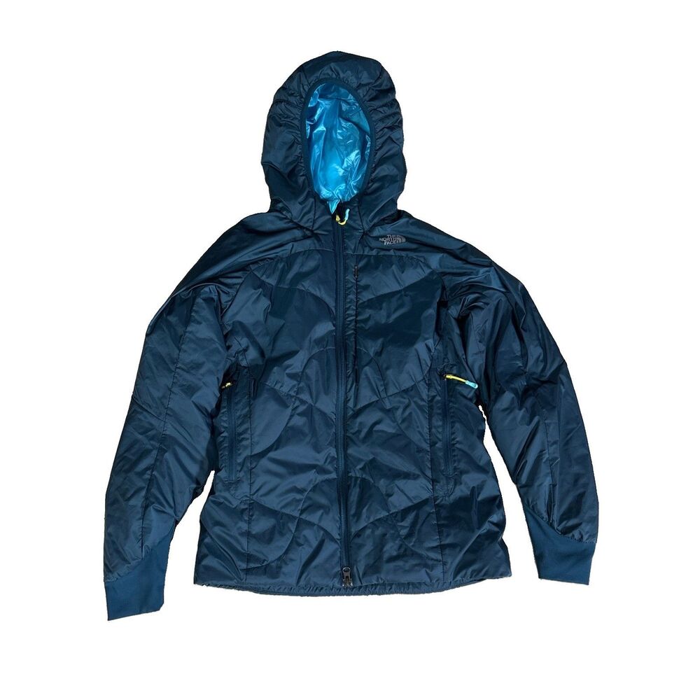 The North Face Summit Series Hooded Puffer Jacket Teal Aqua Blue Womens Size S